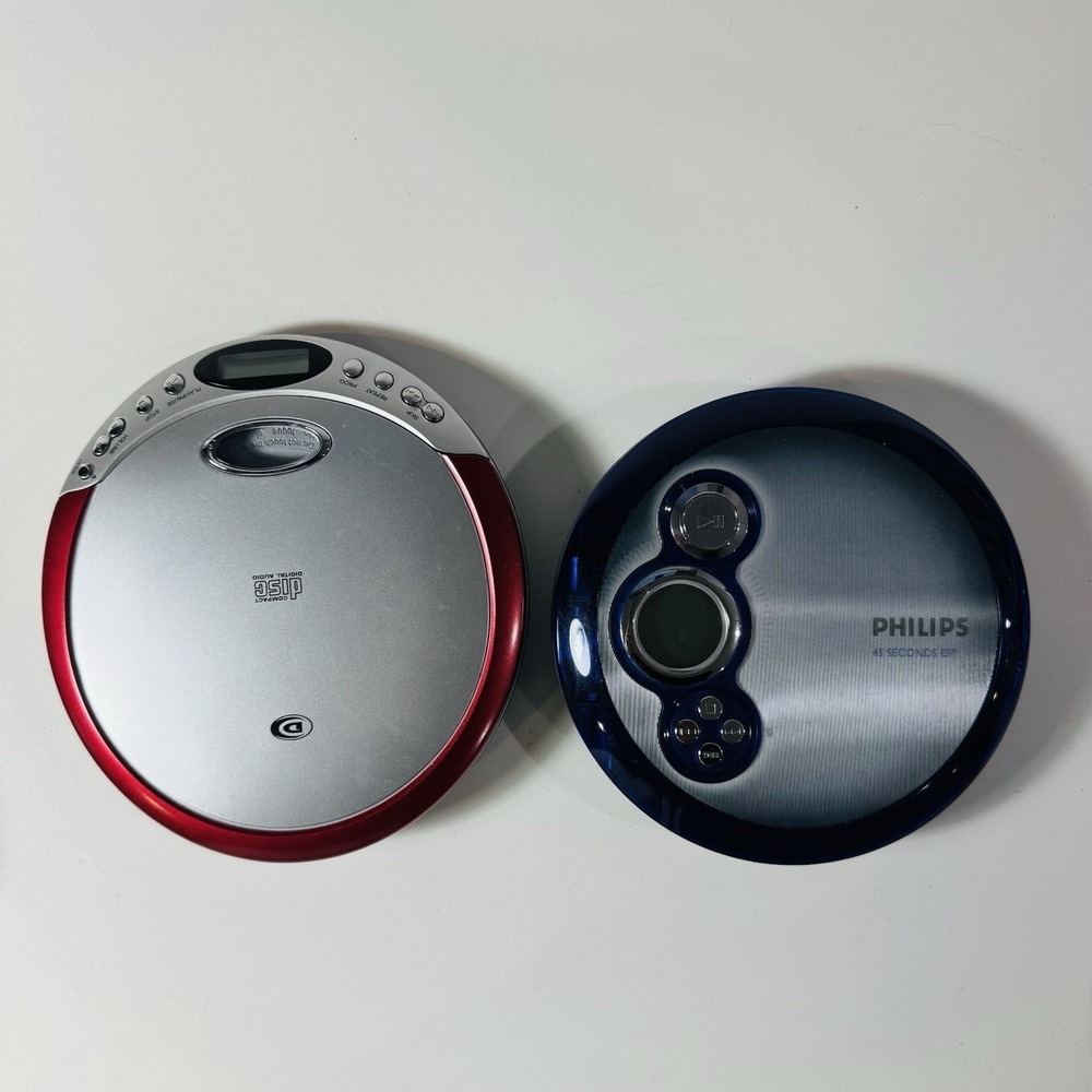 Lot of‎ 2 Portable CD Players Phillips Durabrand, As Is For Parts